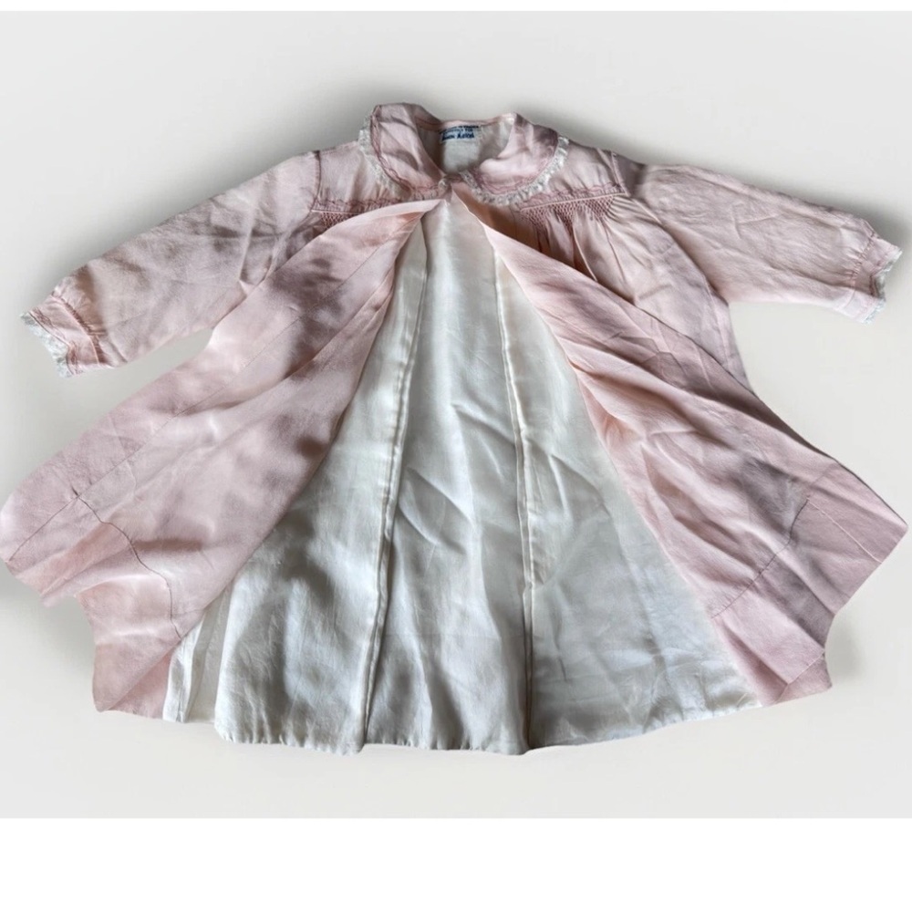 vintage 60s 70s Neiman Marcus Baby Lined Coast Dress Handmade In France